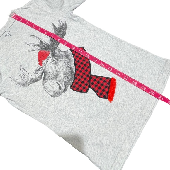 CARTER'S Boys Moose Red Black 2-in-1 Mock Layer Long Sleeve TShirt Size: 8 GUC - Picture 4 of 8